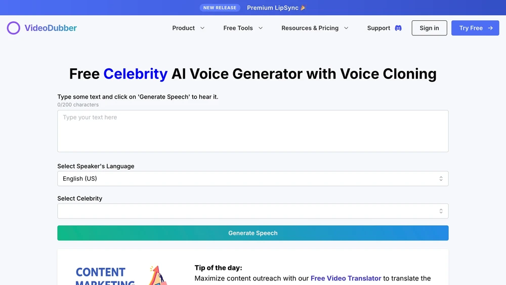 VideoDubber - AI Celebrity Voice Generator
