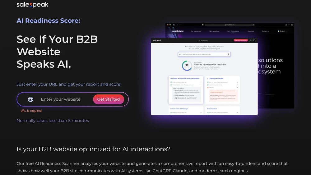 Website AI Grader by Salespeak